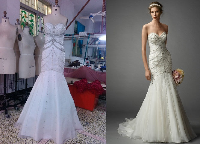 Style C2015rrpro - Replica of a strapless haute couture beaded wedding gown