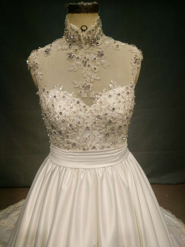Sleeveless a-line wedding gown with Bling