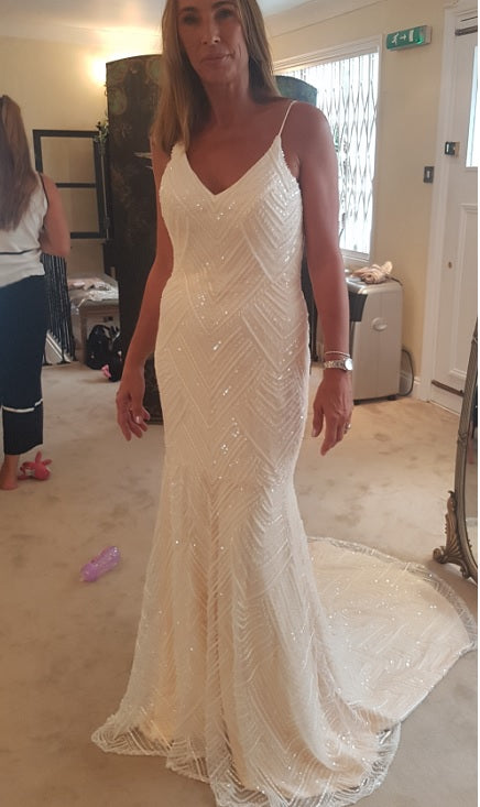 Style C010719 Spaghetti strap beaded wedding dresses