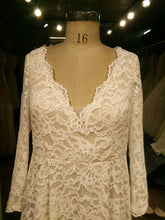 Long Sleeve plus size lace wedding dress