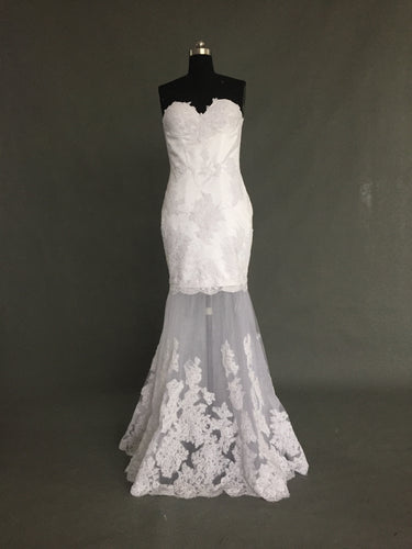 Strapless Sheer Skirt Wedding Dress