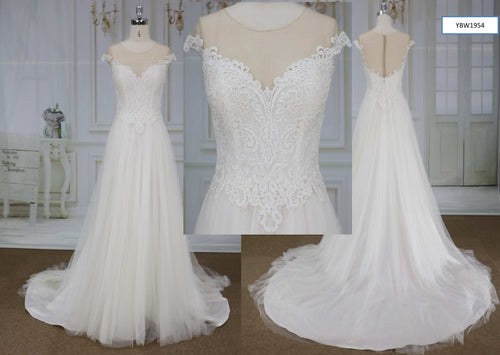 Style YBW1954 off the shoulder plus size bridal dress