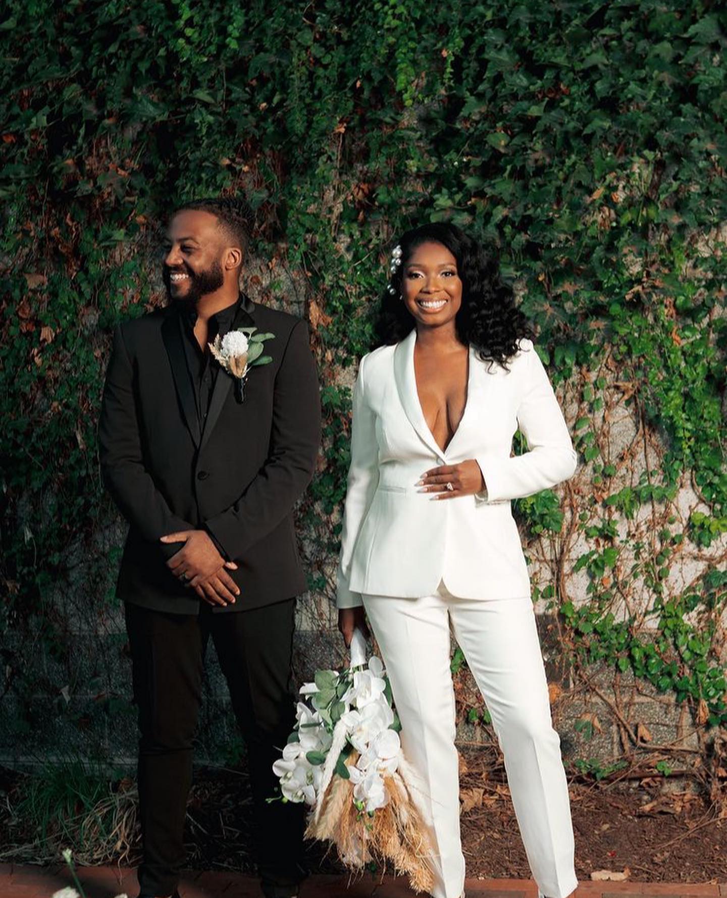 Style C2022JDpant - Tailleur pantalon sexy blanc à manches longues