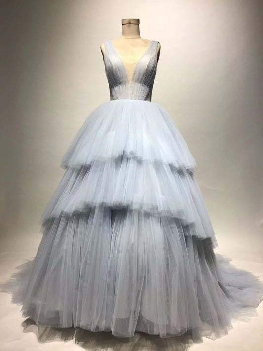 Style DOL32 - Sleeveless empire waist formAl ball gown in tulle